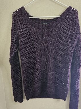 APT. 9 Women's Cable Knit Crewneck Sweater - Deep Plum